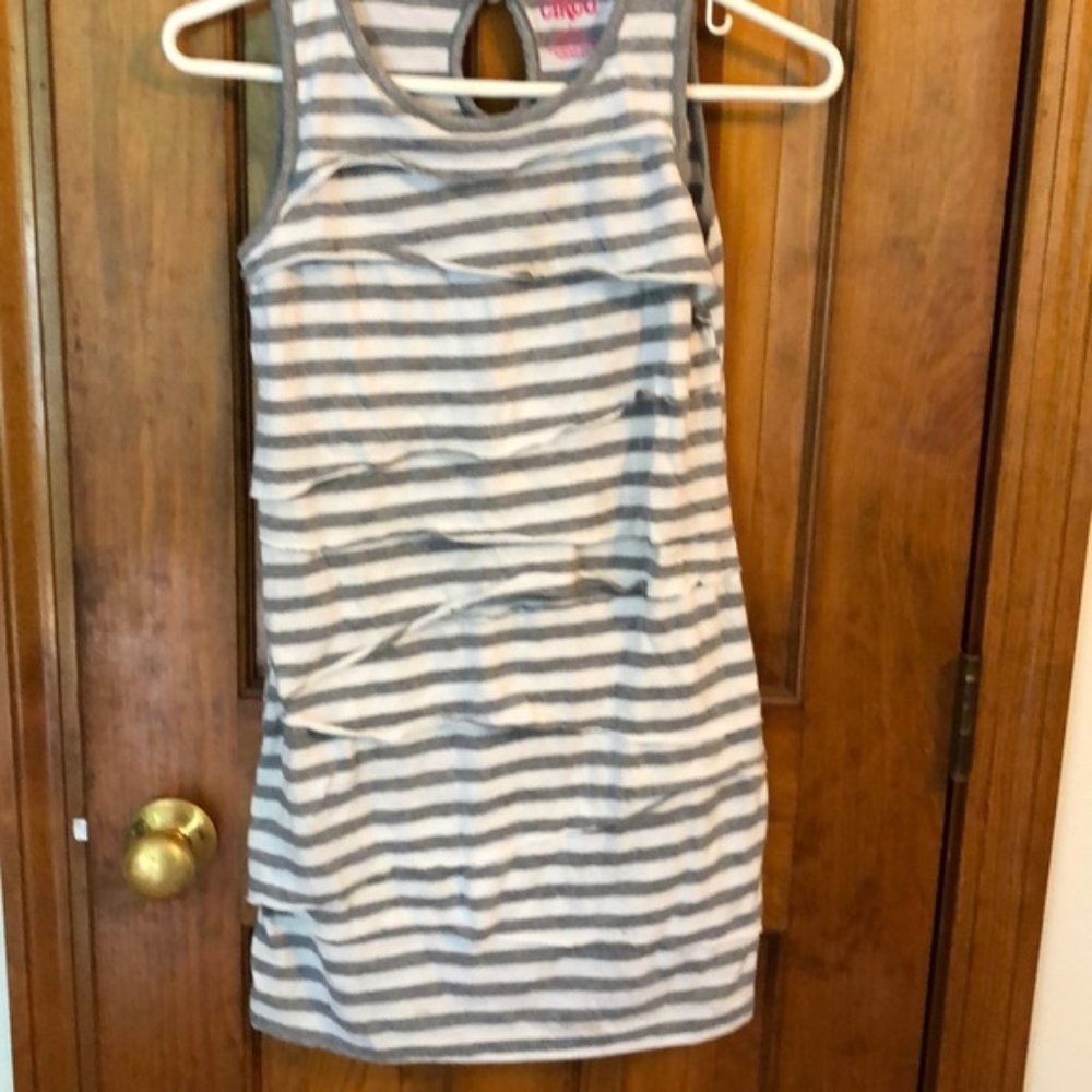 Circo striped grey and white sleeveless dress S